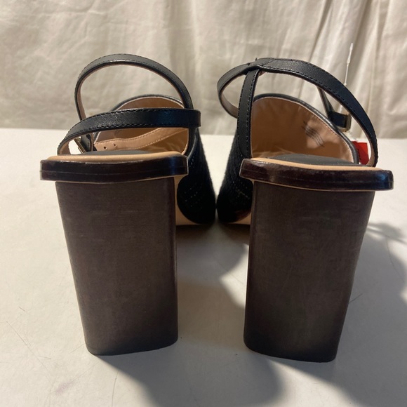 AD & Daughters black/tan fabric & leather shoes 3” block heels size 9.5 NWT - Picture 4 of 6